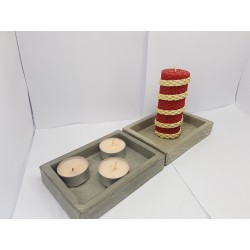 Candlestick for 2 candles Tea candle holder Tea light candle holder Candlestick Handmade candlestick Concrete candlestick Loft