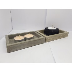 Candlestick for 2 candles Tea candle holder Tea light candle holder Candlestick Handmade candlestick Concrete candlestick Loft