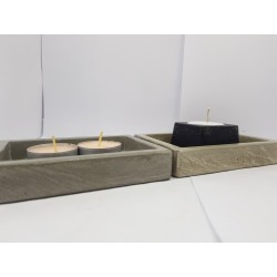 Candlestick for 2 candles Tea candle holder Tea light candle holder Candlestick Handmade candlestick Concrete candlestick Loft