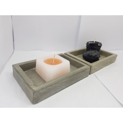 Candlestick for 2 candles Tea candle holder Tea light candle holder Candlestick Handmade candlestick Concrete candlestick Loft