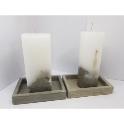 Candlestick for 2 candles Tea candle holder Tea light candle holder Candlestick Handmade candlestick Concrete candlestick Loft