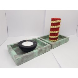 Candlestick for 2 candles Tea candle holder Tea light candle holder Candlestick Handmade candlestick Concrete candlestick