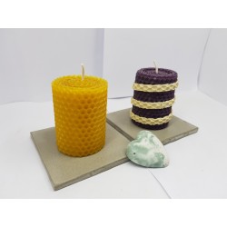 Candles Set of candles Set of beeswax candles Set of candles with holders Set of candles and holders handmade Handmade