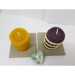 Candles Set of candles Set of beeswax candles Set of candles with holders Set of candles and holders handmade Handmade