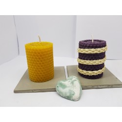 Candles Set of candles Set of beeswax candles Set of candles with holders Set of candles and holders handmade Handmade