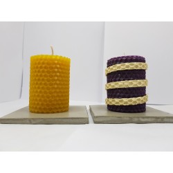 Candles Set of candles Set of beeswax candles Set of candles with holders Set of candles and holders handmade Handmade