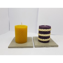 Candles Set of candles Set of beeswax candles Set of candles with holders Set of candles and holders handmade Handmade