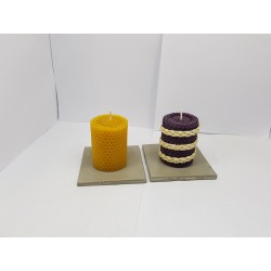 Candles Set of candles Set of beeswax candles Set of candles with holders Set of candles and holders handmade Handmade