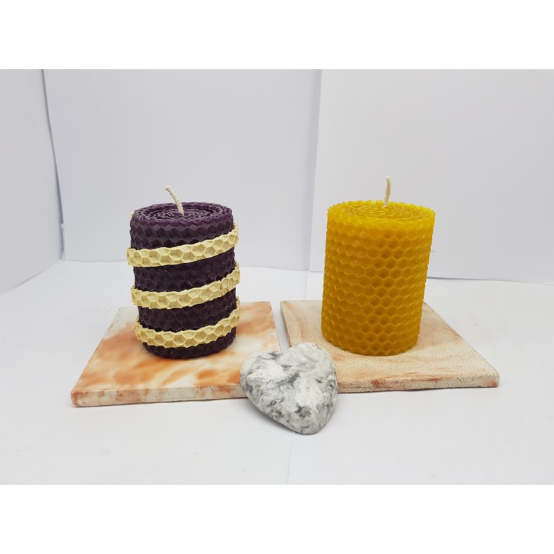 Candles Set of candles Set of beeswax candles Set of candles with holders Set of candles and holders handmade Handmade