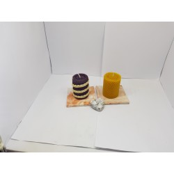 Candles Set of candles Set of beeswax candles Set of candles with holders Set of candles and holders handmade Handmade