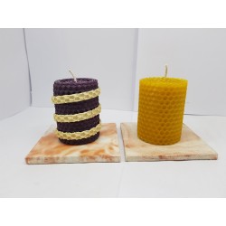 Candles Set of candles Set of beeswax candles Set of candles with holders Set of candles and holders handmade Handmade