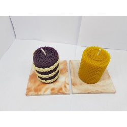 Candles Set of candles Set of beeswax candles Set of candles with holders Set of candles and holders handmade Handmade