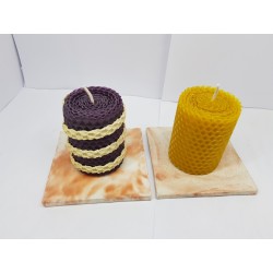 Candles Set of candles Set of beeswax candles Set of candles with holders Set of candles and holders handmade Handmade