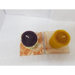 Candles Set of candles Set of beeswax candles Set of candles with holders Set of candles and holders handmade Handmade