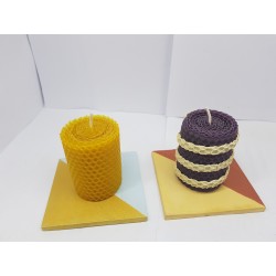 Candles Set of candles Set of beeswax candles Set of candles with holders Set of candles and holders handmade Handmade