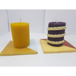 Candles Set of candles Set of beeswax candles Set of candles with holders Set of candles and holders handmade Handmade