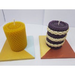 Candles Set of candles Set of beeswax candles Set of candles with holders Set of candles and holders handmade Handmade