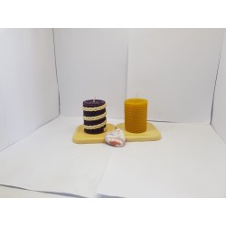 Candles Set of candles Set of beeswax candles Set of candles with holders Set of candles and holders handmade Handmade