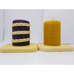 Candles Set of candles Set of beeswax candles Set of candles with holders Set of candles and holders handmade Handmade