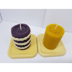 Candles Set of candles Set of beeswax candles Set of candles with holders Set of candles and holders handmade Handmade