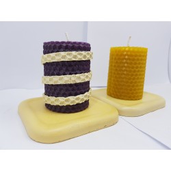 Candles Set of candles Set of beeswax candles Set of candles with holders Set of candles and holders handmade Handmade