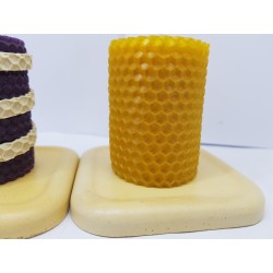 Candles Set of candles Set of beeswax candles Set of candles with holders Set of candles and holders handmade Handmade