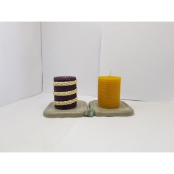 Candles Set of candles Set of beeswax candles Set of candles with holders Set of candles and holders handmade Handmade