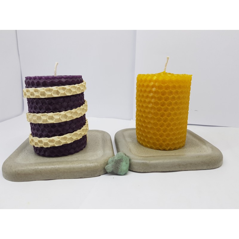 Candles Set of candles Set of beeswax candles Set of candles with holders Set of candles and holders handmade Handmade