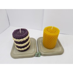 Candles Set of candles Set of beeswax candles Set of candles with holders Set of candles and holders handmade Handmade