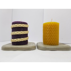 Candles Set of candles Set of beeswax candles Set of candles with holders Set of candles and holders handmade Handmade