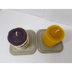 Candles Set of candles Set of beeswax candles Set of candles with holders Set of candles and holders handmade Handmade