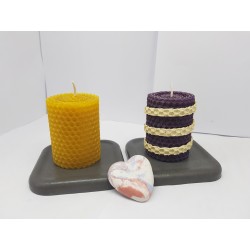 Candles Set of candles Set of beeswax candles Set of candles with holders Set of candles and holders handmade Handmade