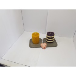 Candles Set of candles Set of beeswax candles Set of candles with holders Set of candles and holders handmade Handmade