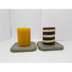 Candles Set of candles Set of beeswax candles Set of candles with holders Set of candles and holders handmade Handmade