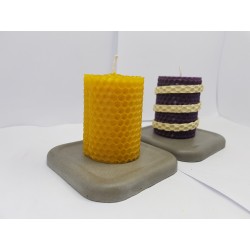 Candles Set of candles Set of beeswax candles Set of candles with holders Set of candles and holders handmade Handmade