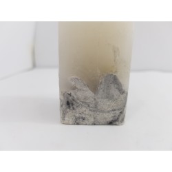 Litle rectangular handmade candle made of concrete, white with black