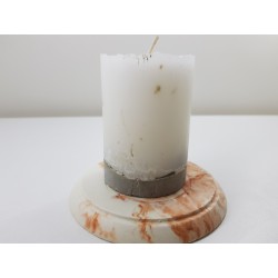 Handmade oval candle made of concrete, industrial style, loft style