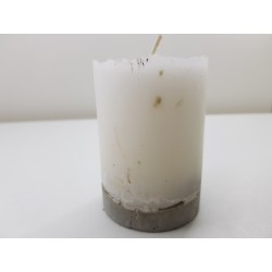 Handmade oval candle made of concrete, industrial style, loft style