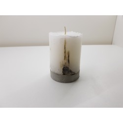 Handmade oval candle made of concrete, industrial style, loft style