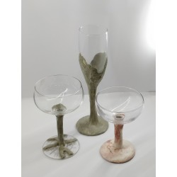 Glass, Champagne glass, Champagne, Handmade glass, Concrete, Handmade