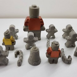 Figures similar to Lego Concrete man similar to Lego Figures of a robot similar to Lego Handmade Concrete