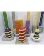 Rolled beeswax candles